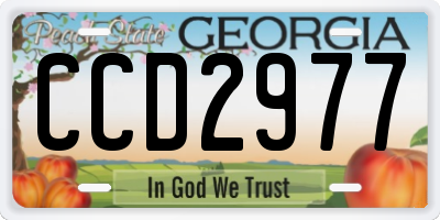 GA license plate CCD2977