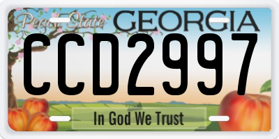 GA license plate CCD2997