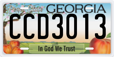 GA license plate CCD3013