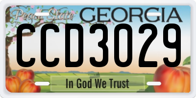 GA license plate CCD3029