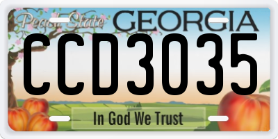 GA license plate CCD3035