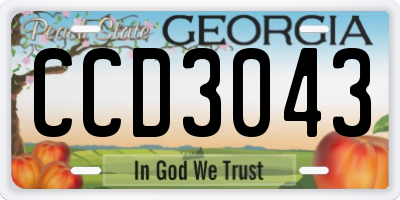 GA license plate CCD3043