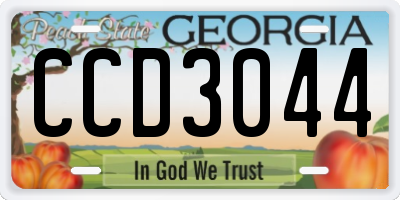 GA license plate CCD3044