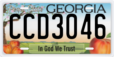 GA license plate CCD3046