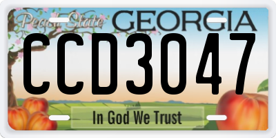 GA license plate CCD3047