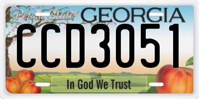 GA license plate CCD3051