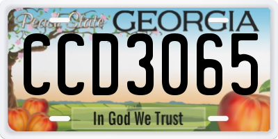 GA license plate CCD3065