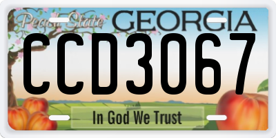 GA license plate CCD3067