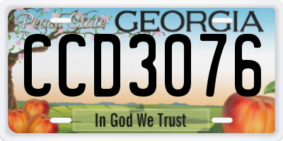 GA license plate CCD3076
