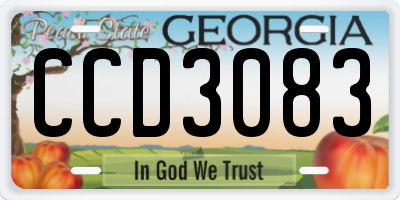 GA license plate CCD3083