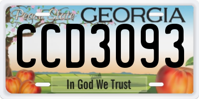 GA license plate CCD3093