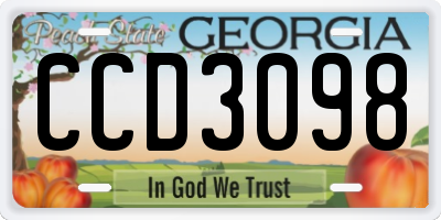 GA license plate CCD3098