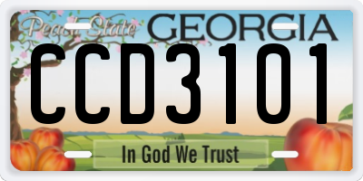 GA license plate CCD3101