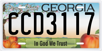GA license plate CCD3117