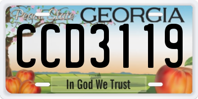 GA license plate CCD3119