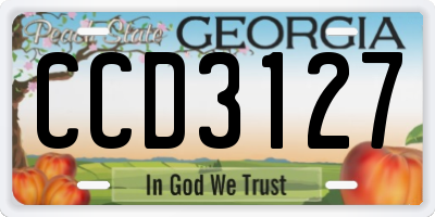 GA license plate CCD3127