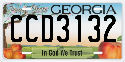 GA license plate CCD3132
