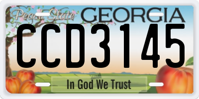 GA license plate CCD3145
