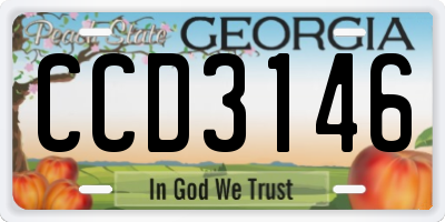 GA license plate CCD3146