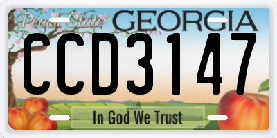 GA license plate CCD3147