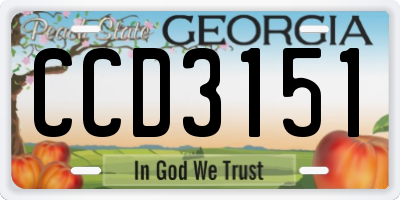 GA license plate CCD3151