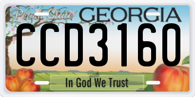 GA license plate CCD3160