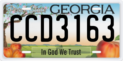 GA license plate CCD3163