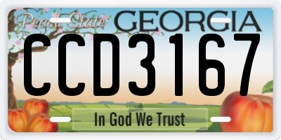 GA license plate CCD3167