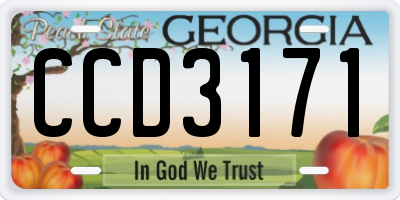 GA license plate CCD3171