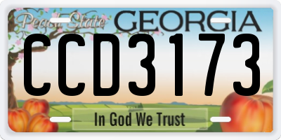 GA license plate CCD3173