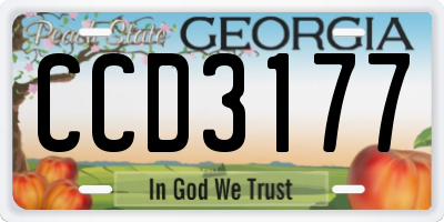 GA license plate CCD3177