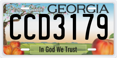 GA license plate CCD3179