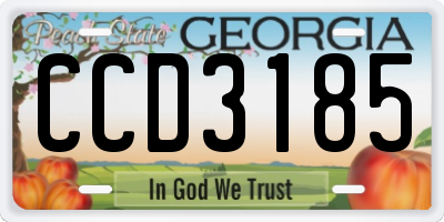 GA license plate CCD3185