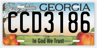 GA license plate CCD3186