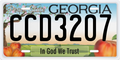 GA license plate CCD3207