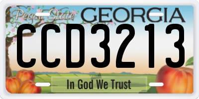 GA license plate CCD3213