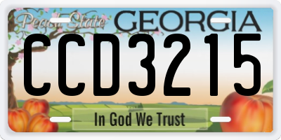 GA license plate CCD3215