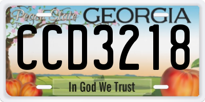 GA license plate CCD3218