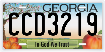 GA license plate CCD3219