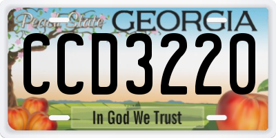 GA license plate CCD3220