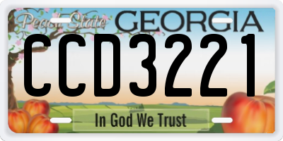 GA license plate CCD3221