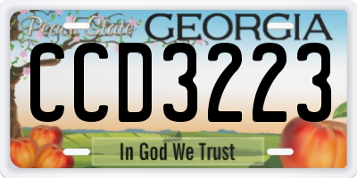 GA license plate CCD3223