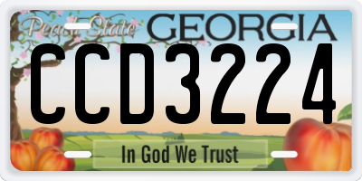 GA license plate CCD3224
