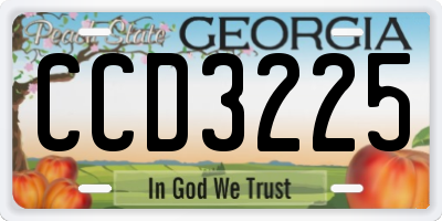 GA license plate CCD3225