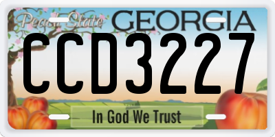 GA license plate CCD3227