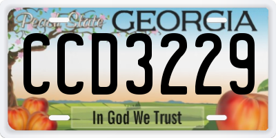 GA license plate CCD3229