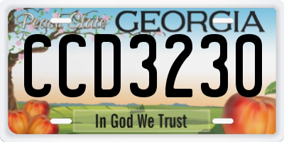 GA license plate CCD3230