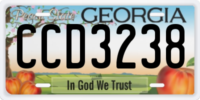 GA license plate CCD3238