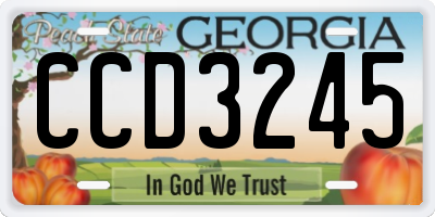 GA license plate CCD3245