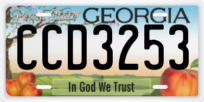 GA license plate CCD3253